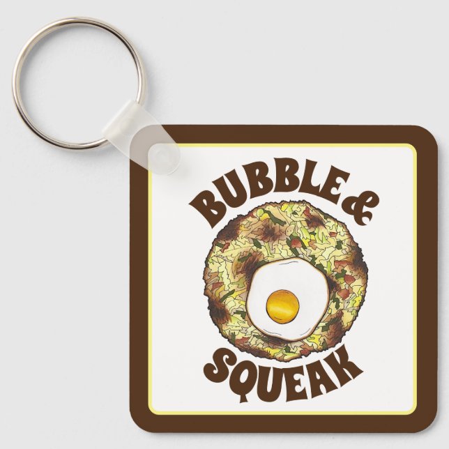 Bubble and Squeak Brunch UK British Food Cuisine Key Ring (Front)