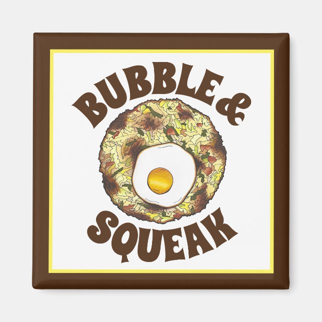 Bubble and Squeak Brunch UK British Food Cuisine Magnet (Front)