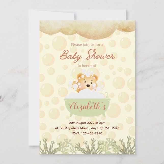 Bubble Bath Baby Shower Invitation (Front)