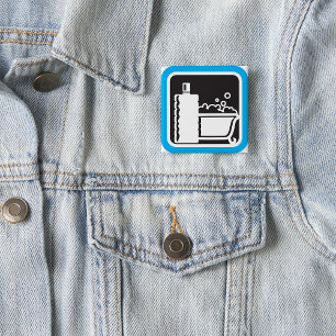 Bubble Bath Icon Relaxing Bathroom Spa 15 Cm Square Badge