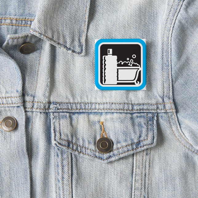 Bubble Bath Icon Relaxing Bathroom Spa 15 Cm Square Badge (Creator Uploaded)