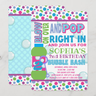 Bubble Birthday Party Invitation - Bubble Party