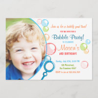 Bubble Birthday Party Invitation POP Birthday Boy