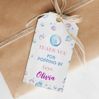 Bubble Birthday Thank You Tag Summer Party