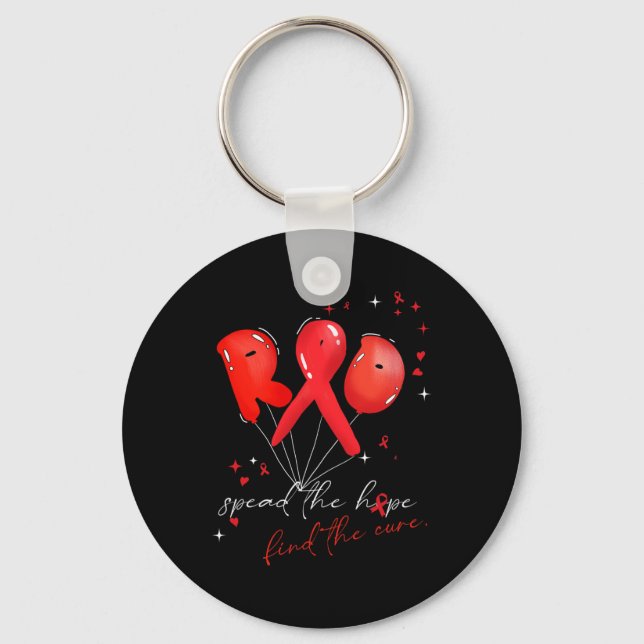bubble blood cancer awareness red spread the hope  key ring (Front)