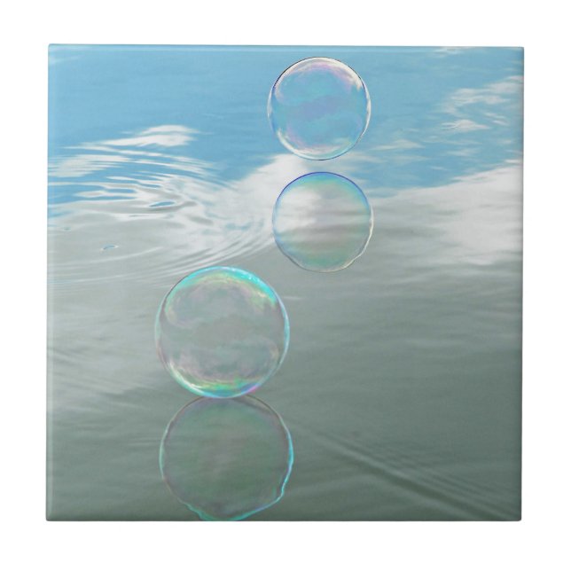 Bubble, Blue Ceramic Tile (Front)