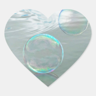 Bubble, Blue Heart Sticker
