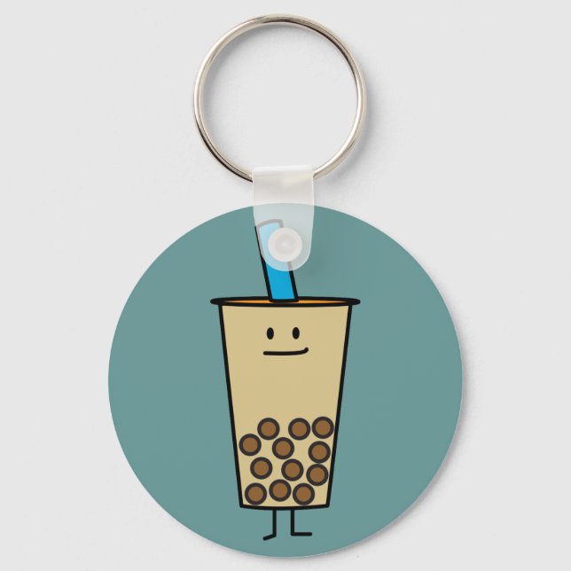 Bubble Boba Pearl Milk Tea Tapioca balls Key Ring (Front)