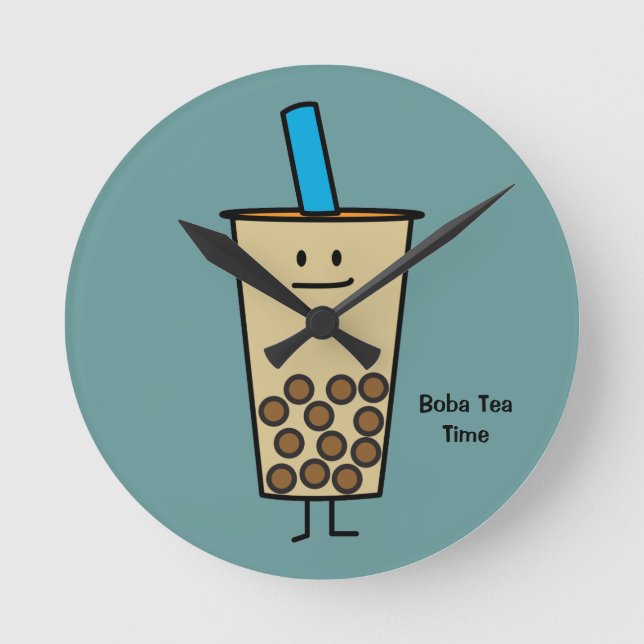 Bubble Boba Pearl Milk Tea Tapioca balls Round Clock (Front)