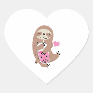 Bubble Boba Tea Heart Sticker