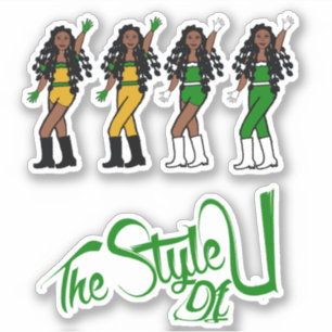 Bubble Braids Dancer Stickers Green/Yellow