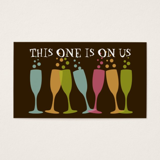 Bubble champagne dancing glass event drink ticket (Front)