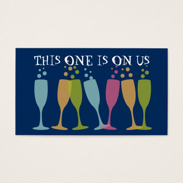 Bubble champagne dancing glass event drink ticket (Front)