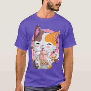Bubble Cute Cat Anime Shirts For Women, Kawaii Nek