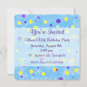 Bubble Dot Custom Birthday Invite