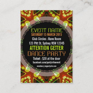 Bubble Dots EVENT PARTY Mini Flyers Business Card