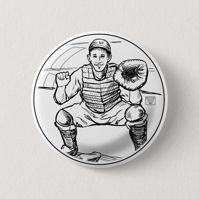 Bubble Dreams Baseball Player Art 6 Cm Round Badge (Front)