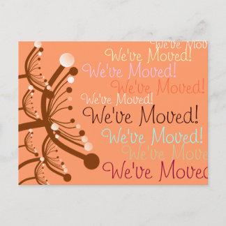 Bubble Flowers We've Moved! Announcement Postcard