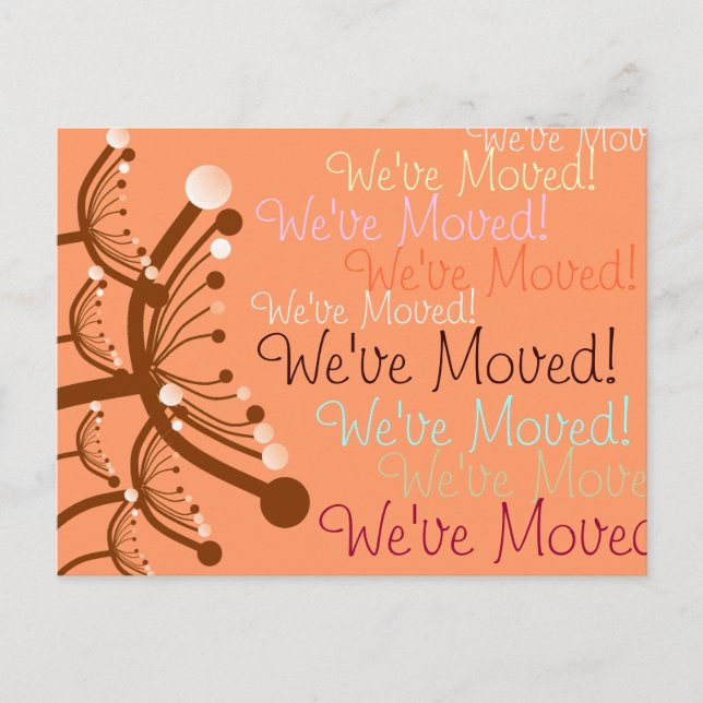 Bubble Flowers We've Moved! Announcement Postcard (Front)