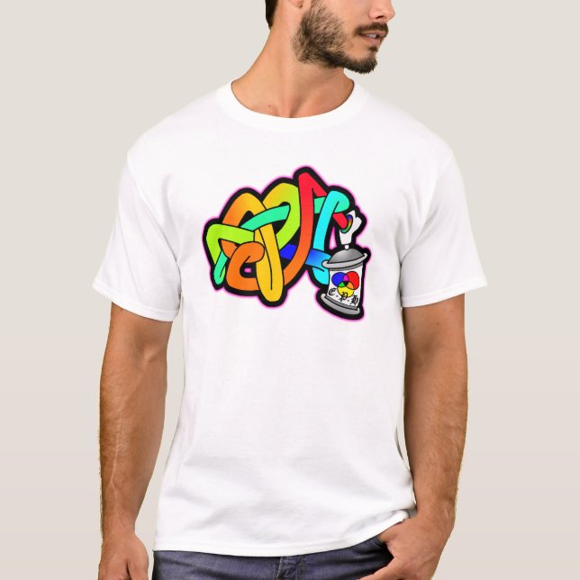 BUBBLE GRAFFITI SPRAY CAN SUBWAY ART THROW UP T-Shirt (Front)