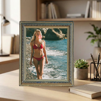 Bubble Gum Beach Babe Coastal Summer Wall Art 