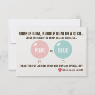 BUBBLE GUM BUBBLE GUM GENDER REVEAL BALLOT INVITATION