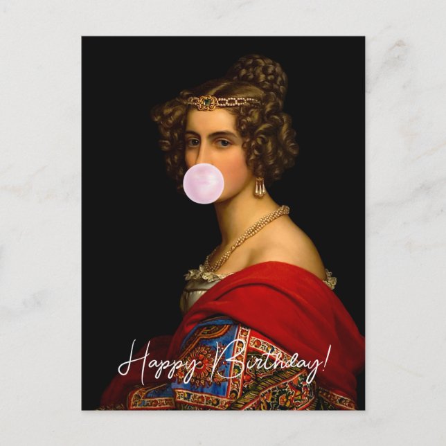 Bubble gum Diva Bavarian beauty Postcard (Front)