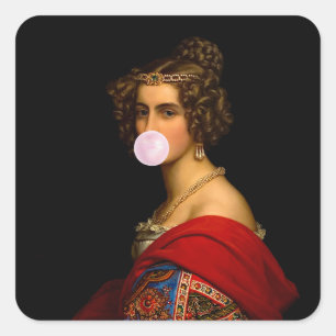 Bubble gum Diva Bavarian beauty Square Sticker