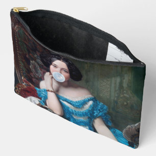 Bubble gum Diva in blue satin  Accessory Pouch