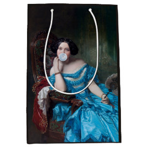Bubble gum Diva in blue satin Medium Gift Bag