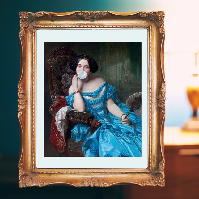 Bubble gum Diva in blue satin Poster (Creator Uploaded)