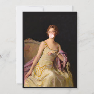 Bubble Gum Diva in Yellow Dress  Invitation