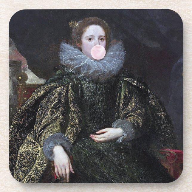 Bubble gum Diva Marchesa  Coaster (Front)