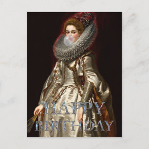 Bubble gum Diva Marchesa Happy birthday Postcard