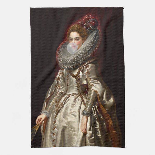 Bubble gum Diva Marchesa Tea Towel (Vertical)