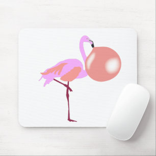 Bubble Gum Flamingo Blowing Bubble Mouse Pad
