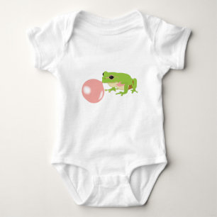 Bubble Gum Frog Blowing Bubble Baby Bodysuit