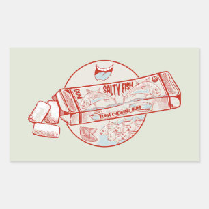 Bubble gum funny tuna fish flavour rectangular sticker