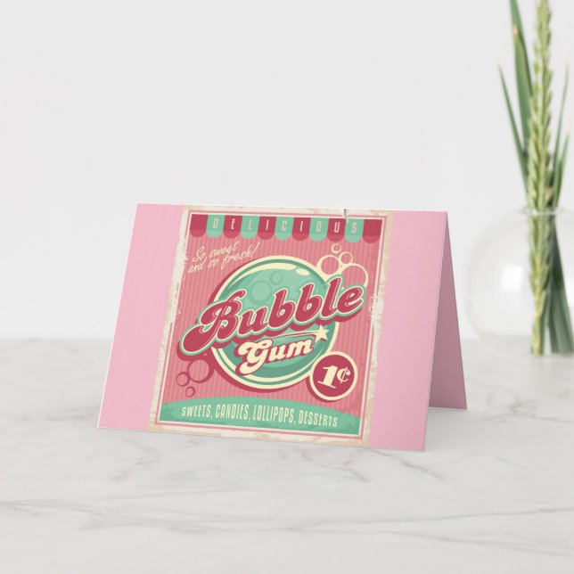 Bubble Gum Greeting Card (Blank) (Front)