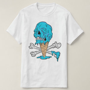 Bubble-gum Ice Cream Dripping Skull T-Shirt