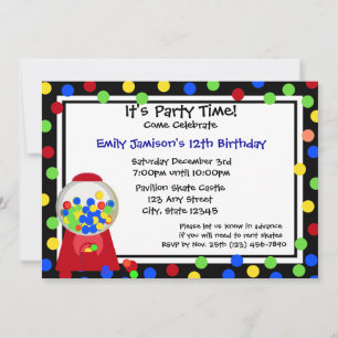 Bubble Gum Party Invitation