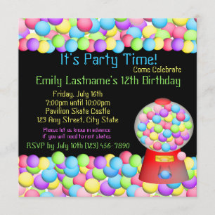 Bubble Gum Party Invitation