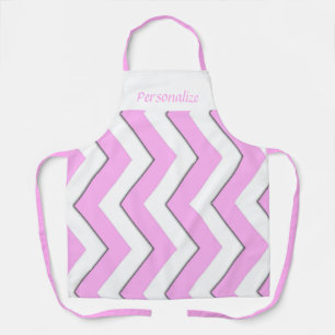 Bubble Gum Pink Chevron Stripe Pattern Apron