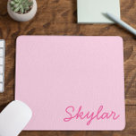 Bubble Gum Pink Hot Pink Custom Cursive Name Mouse Pad<br><div class="desc">This is a Bubble Gum Pink Hot Pink Custom Cursive Name Mouse Pad!</div>