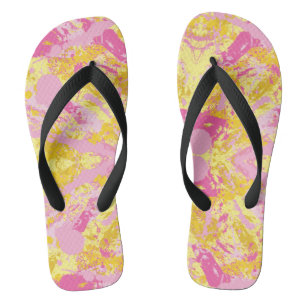 Bubble Gum Pink Paint Splatter Thongs