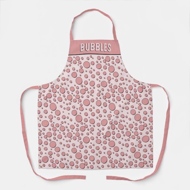 Bubble Gum Pink Polka Dots Custom Apron (Front)