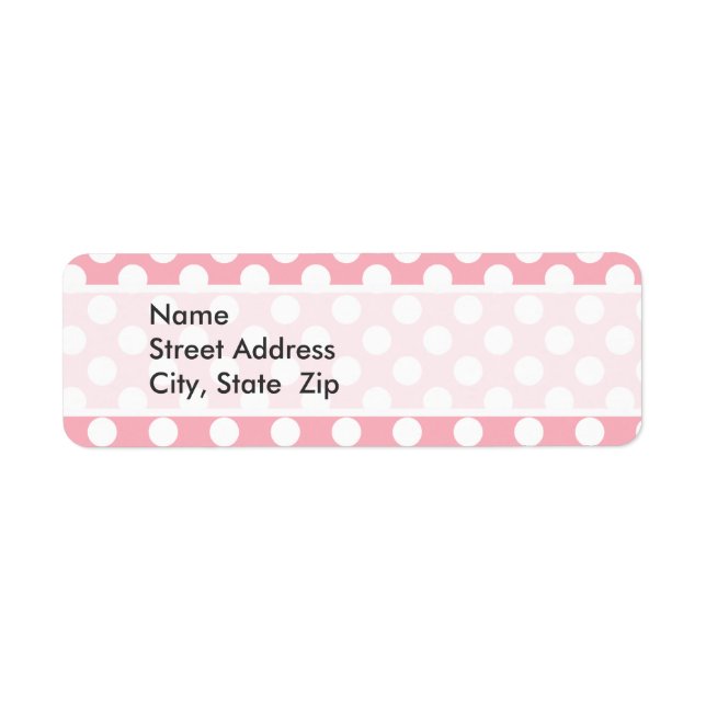 Bubble Gum Pink Polka Dots Return Address Label (Front)