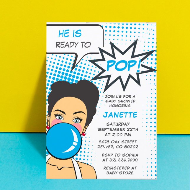 Bubble Gum Ready to Pop Girl Baby Shower Invitation (Creator Uploaded)