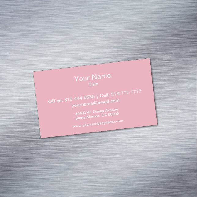 Bubble Gum Solid Colour Magnetic Business Card (In Situ)