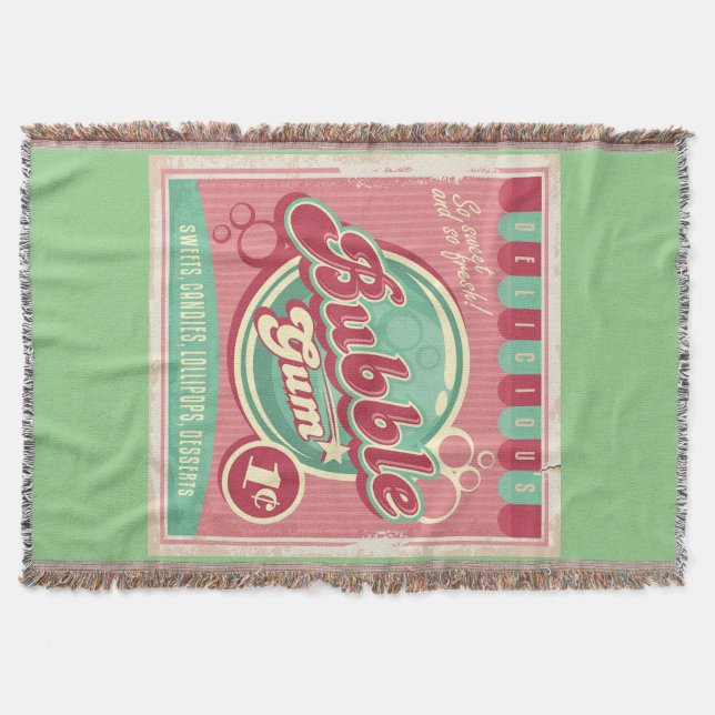 Bubble Gum Throw Blanket (Front)